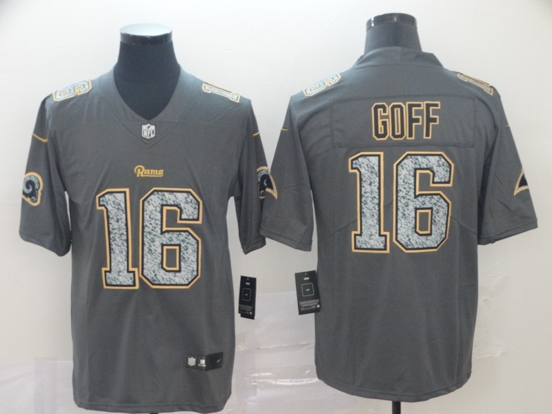 Men's Los Angeles Rams Jared Goff #16 Gray Jersey